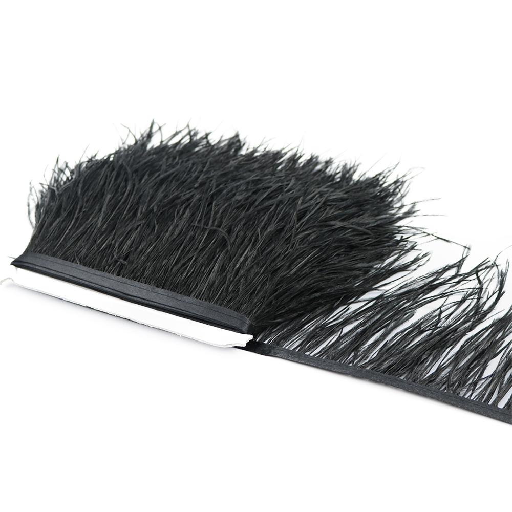 Feather1M Натуральное Пушистое Оперение Страуса Отделка Белое Черное Перо Страуса для DIY Поделок Лента Свадебное платье Шитье Одежда Декор 8-10см