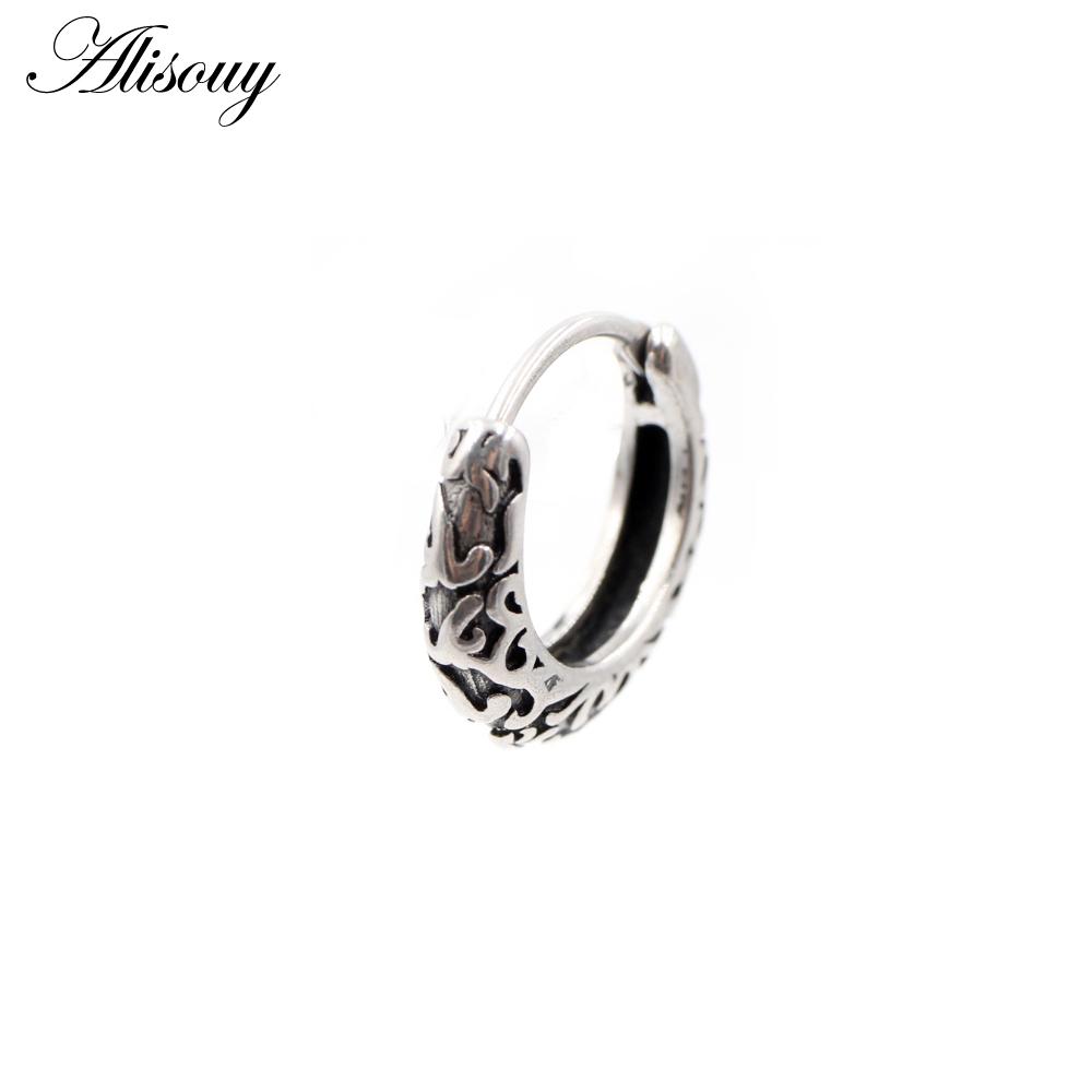 Alisouy 1 шт., серьги-кольца в стиле панк, готики, из нержавеющей стали, простые круглые серьги-кольца, рок-ролл, мужские и женские ювелирные изделия в стиле хип-хоп