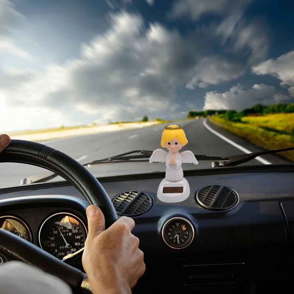 Solar Powered Car Decor Shaking Head Dolls Dancing Flip Dolls Solar Swinging Angel Bobble Head Doll