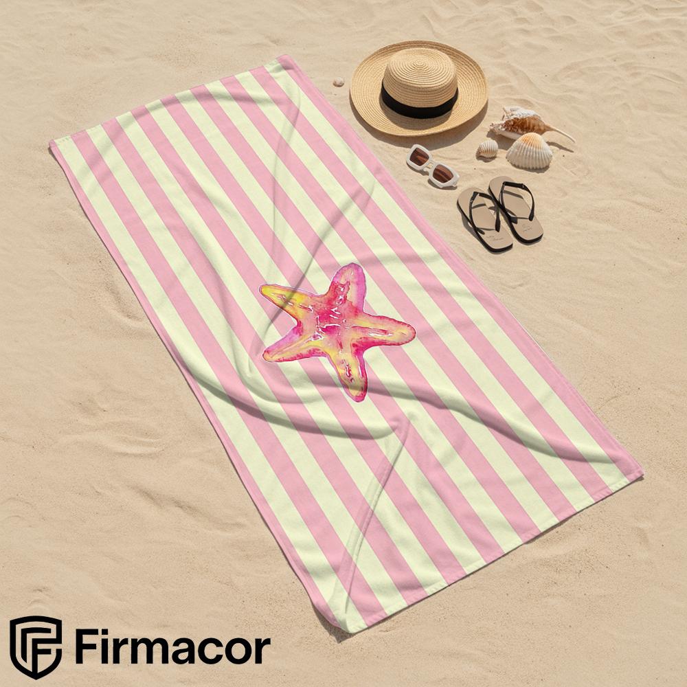 Striped Starfish Microfiber Beach Towel Quick Dry Sand Free Oversized Soft Absorbent Bath Towel for Swimming Pool Travel Gym