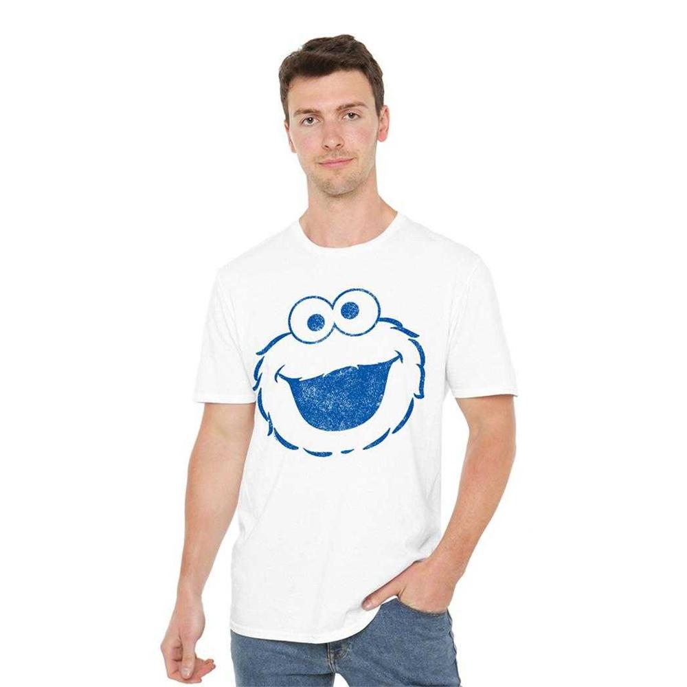 Sesame Street Unisex Adult Cookie Monster Mono T-Shirt