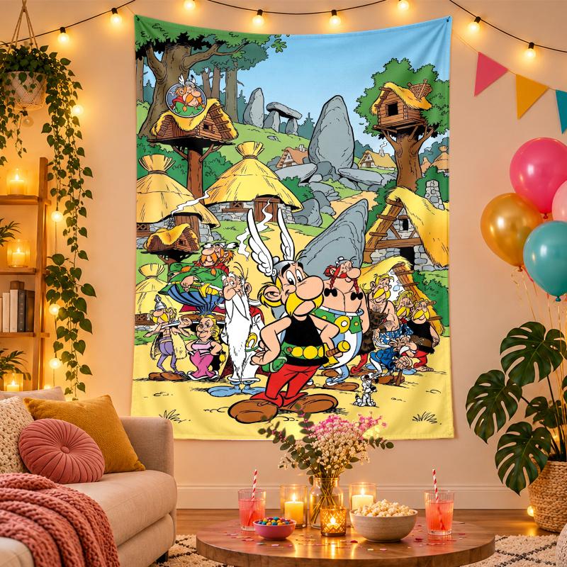 Polyester Wall Tapestry with Asterix Design, Decorative Hanging for Bedroom Living Room Dorm