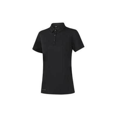 Футболка-поло Li Ning Solid Color Polo с коротким рукавом, футболки унисекс, черная APLT082-8