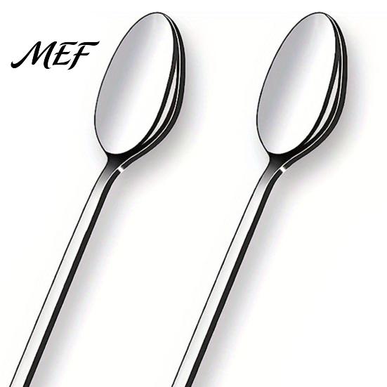 Extended Handle Spoons Stainless Steel Long Mixing Spoon, Polished Metal Stirring Dishwasher Safe Tall Glass Bar Spoon for Cocktails And Coffee
