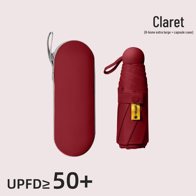 Компактный складной зонт с защитой от УФ-лучей и черной подкладкой