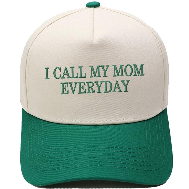 I CALL MY MOM EVERYDAY Fun embroidery color matching truck driver hat women's casual sunshade baseball cap
