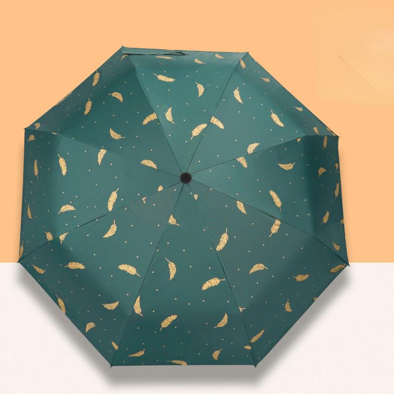 Adult Umbrellas Manual Folding Sun and Rain Umbrellas for Men and Women with Black Rubber Sunscreen and UV Protection