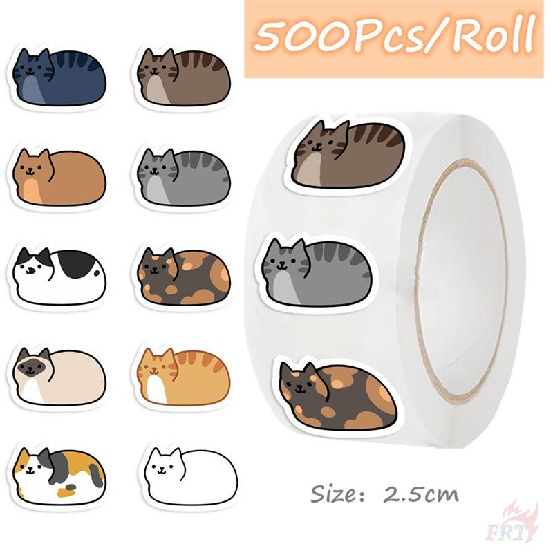 500 шт./рулон Q Fat Cats Kids Rewards Наклейки - DIY Скрапбукинг Декор Альбом Запечатывание Этикетки Наклейки