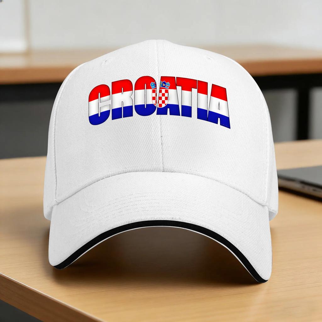 Croatia Hrvatska Flag Zagreb Croatian Baseball Cap Couple Women Summer yk Cool Hiking Fishing Sunscreen Snapback Cap