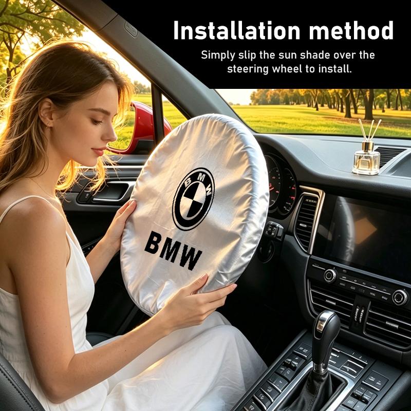 MXUI1 Universal Car Steering Wheel Anti-UV Cover Sun Shade Protector For BMW X1 X3 E39 E46 E30 E36 E87 E60 E90 F26 G02 E70 F15 E53 G05