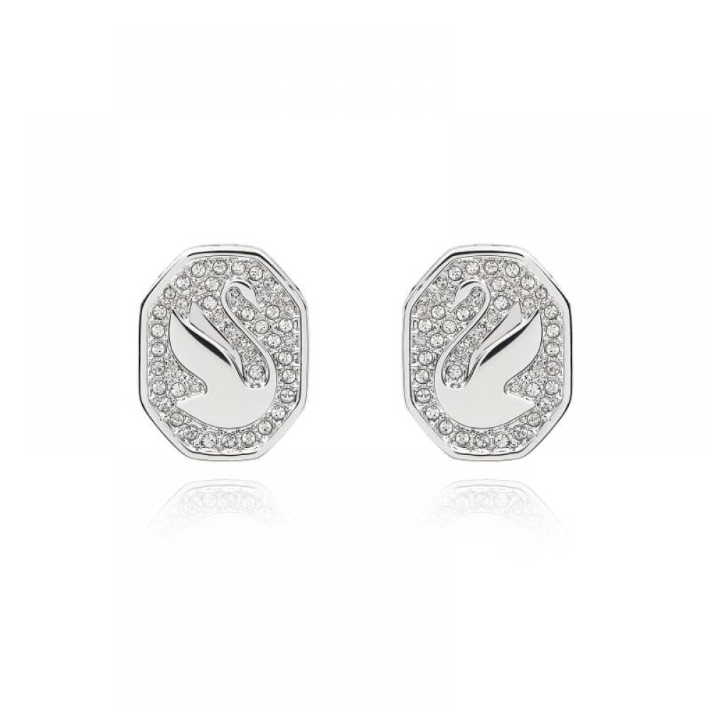Swarovski 5621097 Swan Signum Swan Stud Earrings