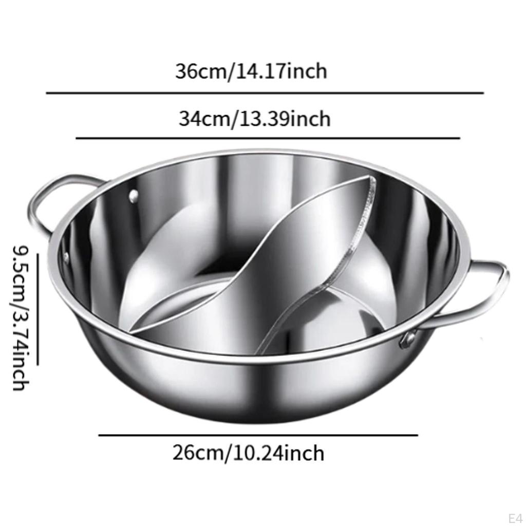 Китайский горшок для шабу с двумя вкусами, набор из нержавеющей стали для дома, вечеринки