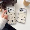 Чехол для iPhone 17 Pro Max со сладким и крутым дизайном черных звезд, гальванизированный край с эпоксидным покрытием, совместим с Apple 16/15 Pro