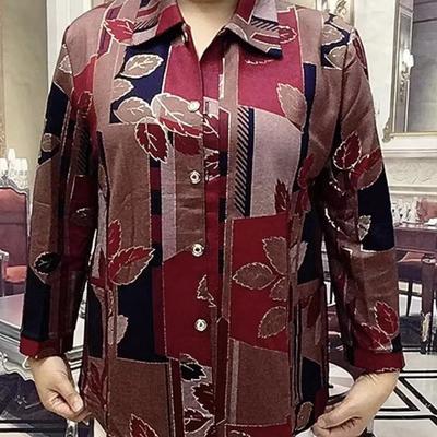 Новый весенне-осенний стиль, модный ретро-темперамент для среднего и пожилого возраста, нишевый кардиган с длинными рукавами, рубашка