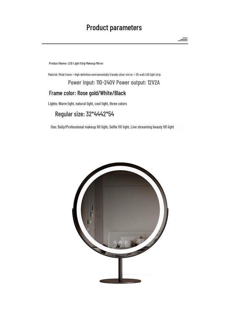 Rotatable Smart LED Vanity Mirror with Touch Sensor