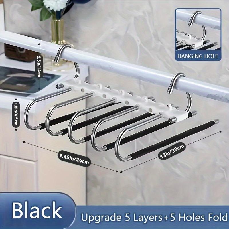 1 шт. Выдвижная вешалка для брюк из нержавеющей стали, складная многофункциональная многослойная вешалка для домашнего хранения и сушки одежды