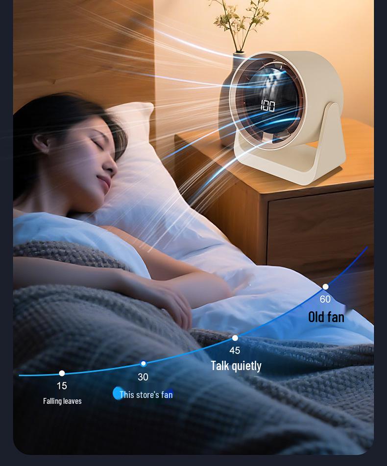 Portable Rechargeable Fan with Long Battery Life for Dormitory, Office, or Wall Mounting