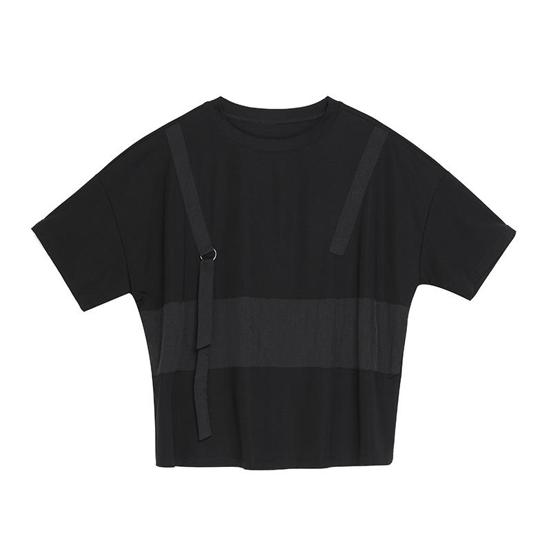 Dimanaf 2025 Новые летние футболки больших размеров для женщин с круглым вырезом и коротким рукавом из хлопка, свободные черные топы, футболки повседневные