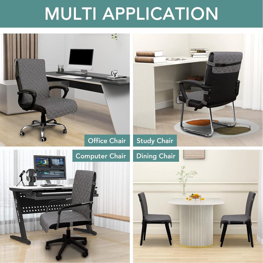 Двусторонний чехол на офисный стул, чехол на обеденный стул, мягкий чехол для настольного компьютера, противоскользящая пряжка для кресла или чехла на стул без подлокотников