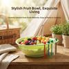 Plastic Fruit Bowl with Fork Large Capacity Fruit Serving Plate Dessert Salad Bowl  Office