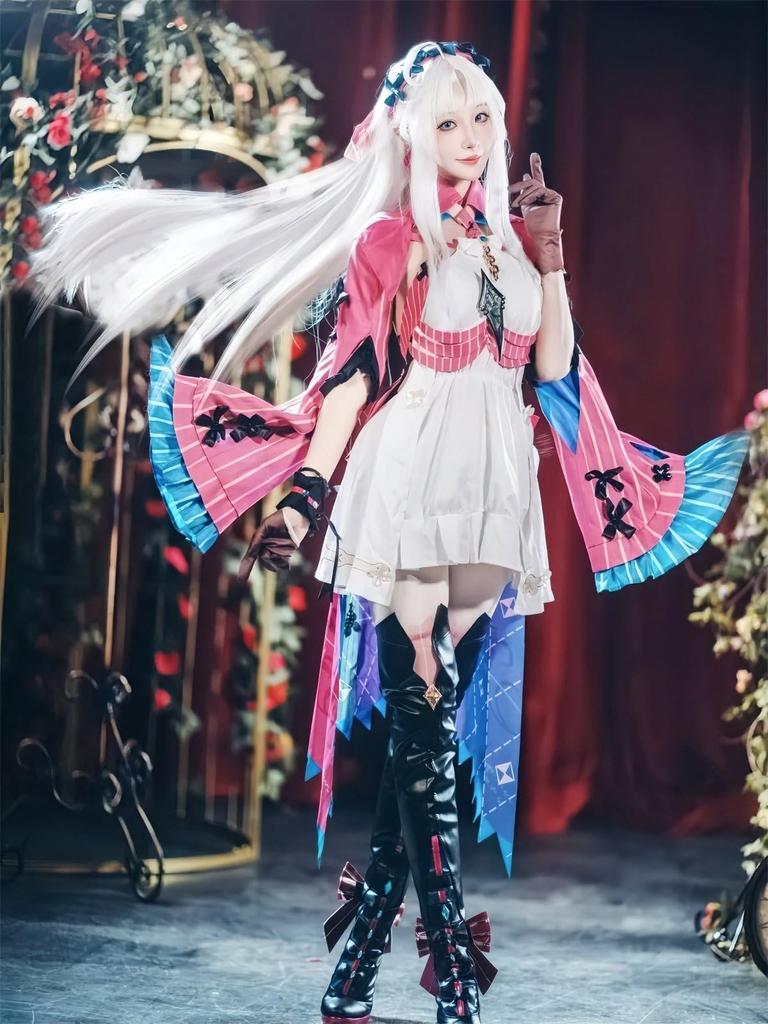 [NOKIJP] Narushi Косплей Карлотта Косплей Костюм Каруротта Мейчоу Грозовые волны Мейчоу Популярный игровой костюм Стрельба Косплей (Карлотта, XL)