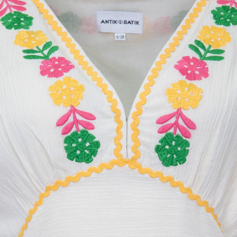 Короткое платье с красочной цветочной вышивкой clemence Женское ANTIK BATIK