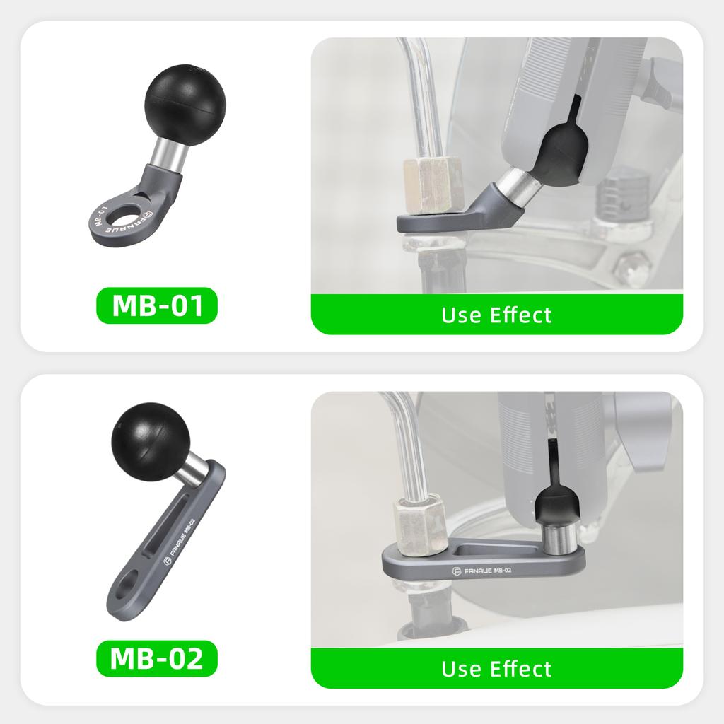 FANAUE Aluminum 1 inch Ball Head Adapter 25mm Mount Base Motorcycle Phone Holder Handlebar for DJI GoPro Insta360 Action Camera