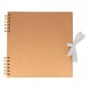 Spiral-bound Kraft Album with 40 White Pages, 25 X 25 Cm