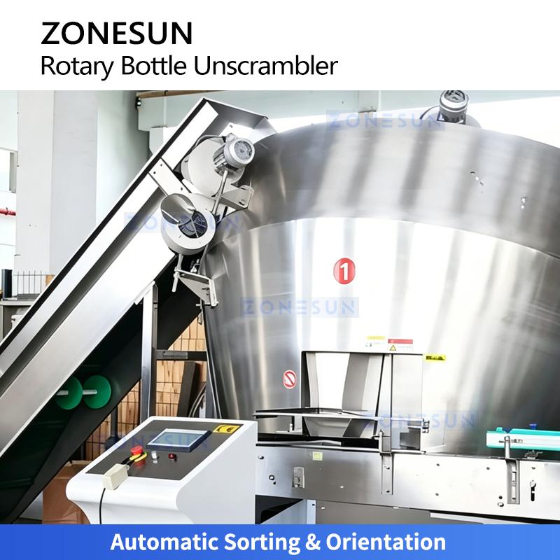 ZONESUN ZS-ULP18 Automatic Rotary Bottle Unscrambler Bottle Sorting and Orienting