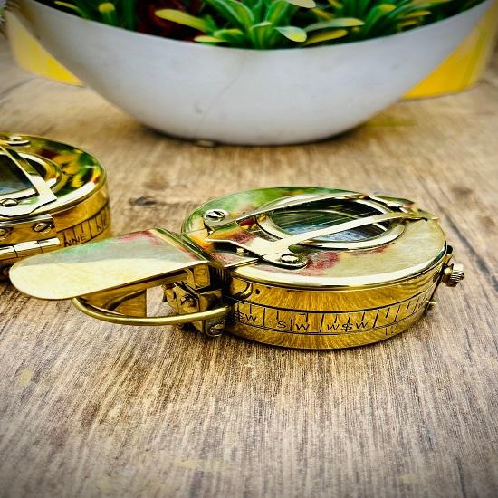 Латунный призматический компас, британский военный компас, американский гравированный компас, карманный компас — подарок мужу, рождественский подарок