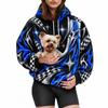 Womens Oversized Hooded Sweatshirt 2026 Fall Halloween 3D Print Long Sleeve Loose Fit Flannel Top Casual Wear