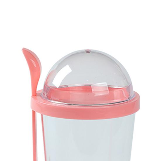 1 Set 400ml Salad Cup Double Layer Dry Wet Separation Portable Breakfast Fat Reduction Bottle