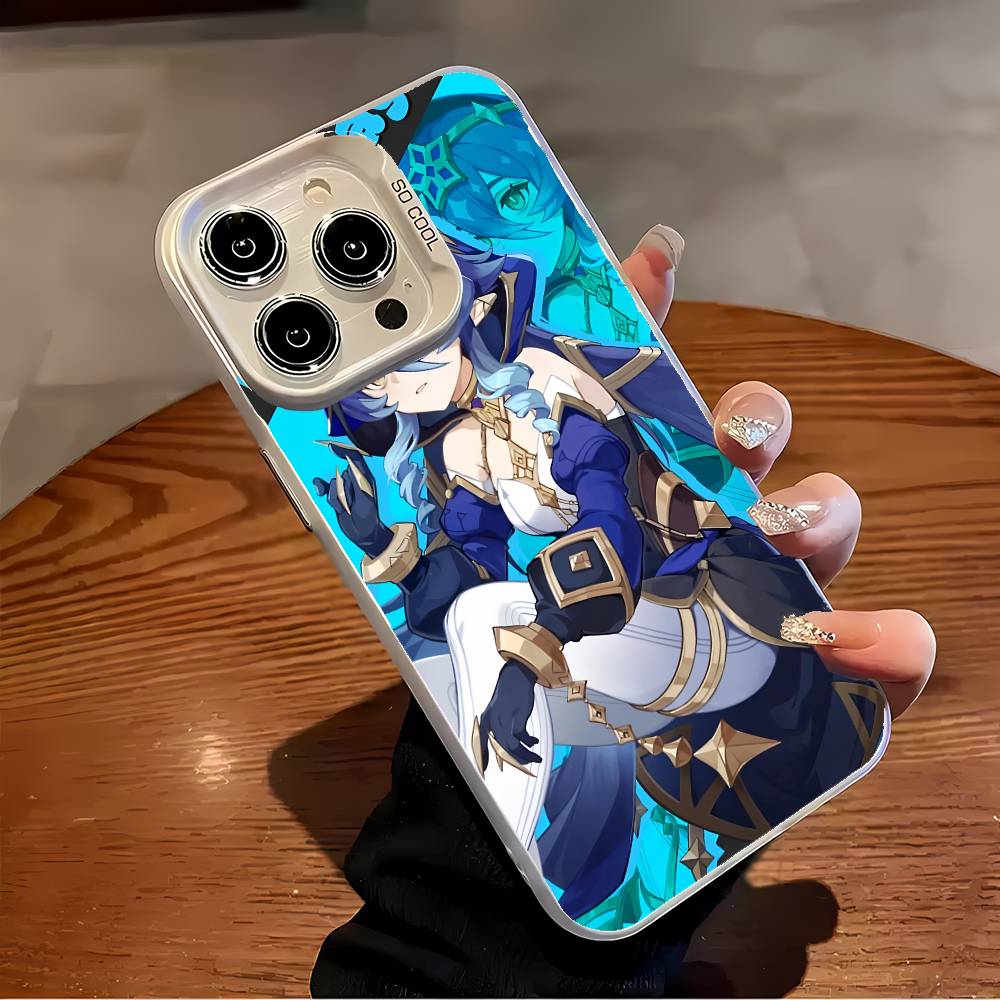 Чехол для телефона Layla Genshin Impact для IPhone 17 16 15 14 13 12 11 Plus Pro Max, многоцветный, лазерный, с эффектом Авроры, противоударный, Funda Cover