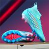 Unisex High-Tops Soccer Shoes Lace-Up Non-Slip Spikes Athletic Football Cleats for Outdoor Sports Professional Training Sneakers