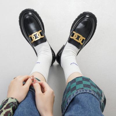 Туфли на плоской подошве из натуральной кожи Yuexinwang для женской обуви Huizhou Su Yinyin, такие же мокасины с толстой подошвой и юбками, универсальные маленькие кожаные туфли для ж