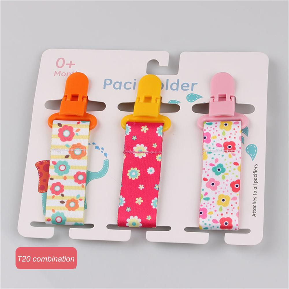 3Pcs/Pack Fixed Button Baby Pacifier Clips Chains Ribbon Dummy Soother Holder Chains Anti-drop Buckle Strap for Pacifier Baby Feeding Gift