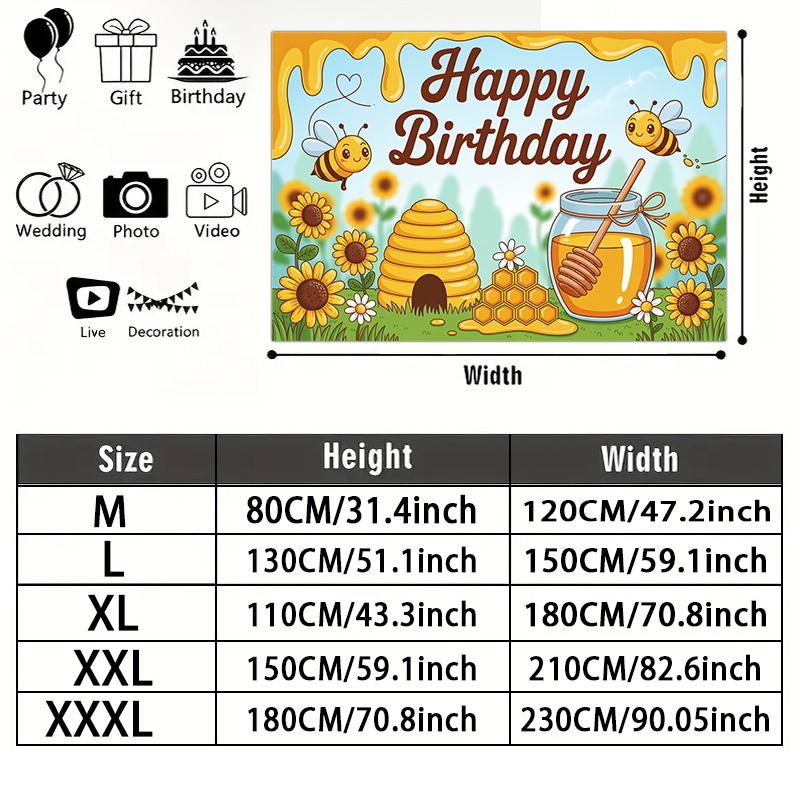 1pc Floral Photo Backdrop - Polyester Party Decor
