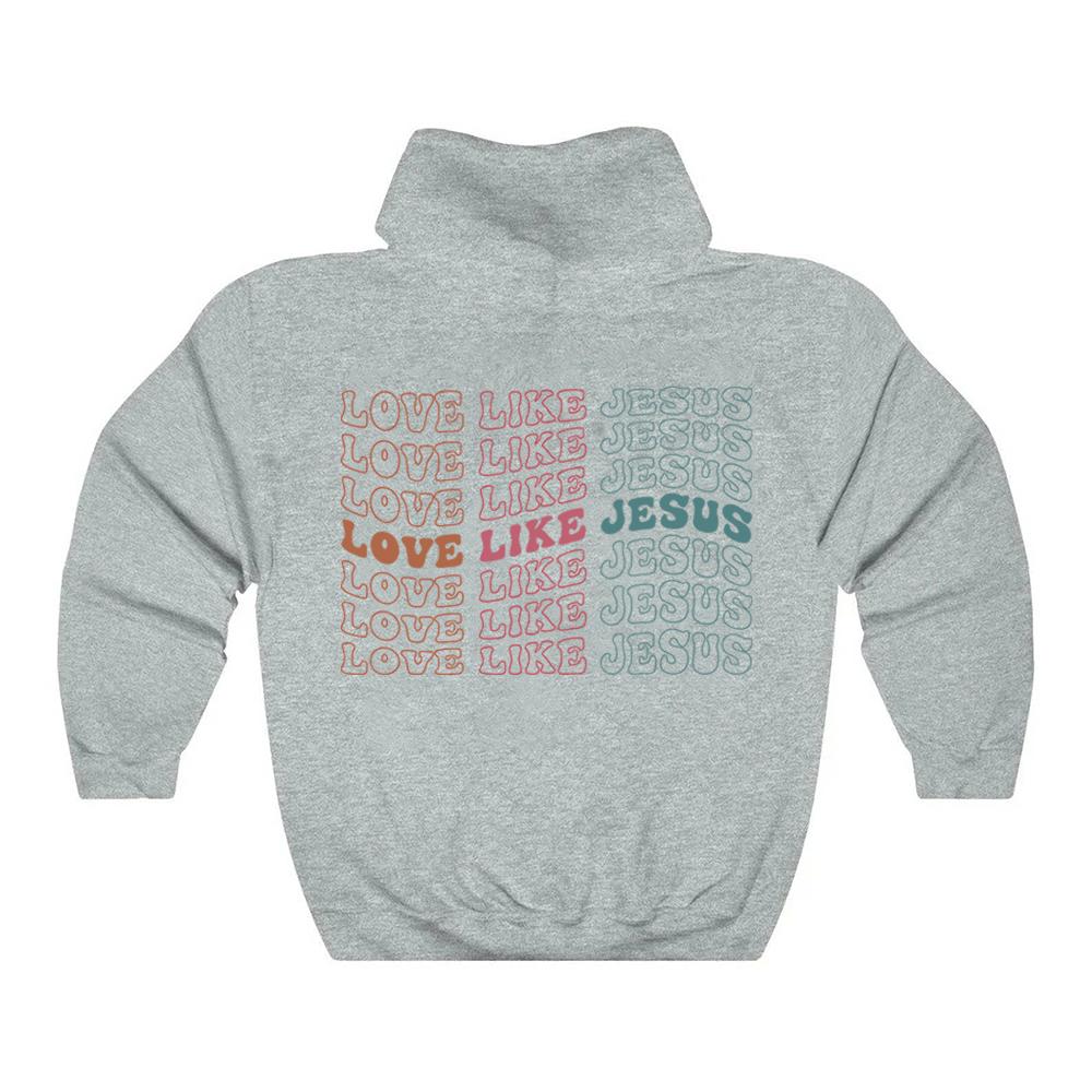 Толстовка унисекс «Любовь как Иисус» Эстетичный христианский свитшот Женский пуловер с религиозными библейскими стихами VSCO Вера Толстовки Рождественский подарок