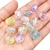 Creative Necklace Making Acrylic UV Dazzle Color Transparent Diagonal Hole Handmade Fashion DIY Bracelet Loose Beads 10pcs Jewelry Accessories Square