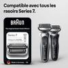 Tête de rasoir - BRAUN - Cassette Keypart Series 7 73S KP - Argent
