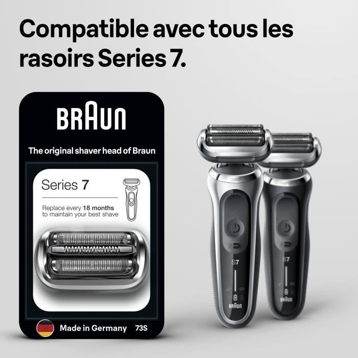 Tête de rasoir - BRAUN - Cassette Keypart Series 7 73S KP - Argent