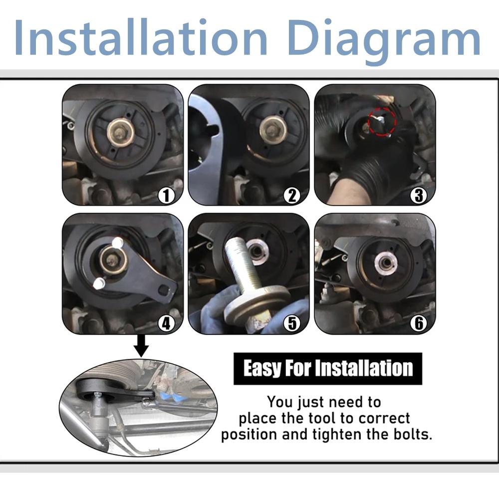 Держатель шкива демпфера коленчатого вала, черный инструмент Harmonic для Toyota Lexus с болтами кривошипа