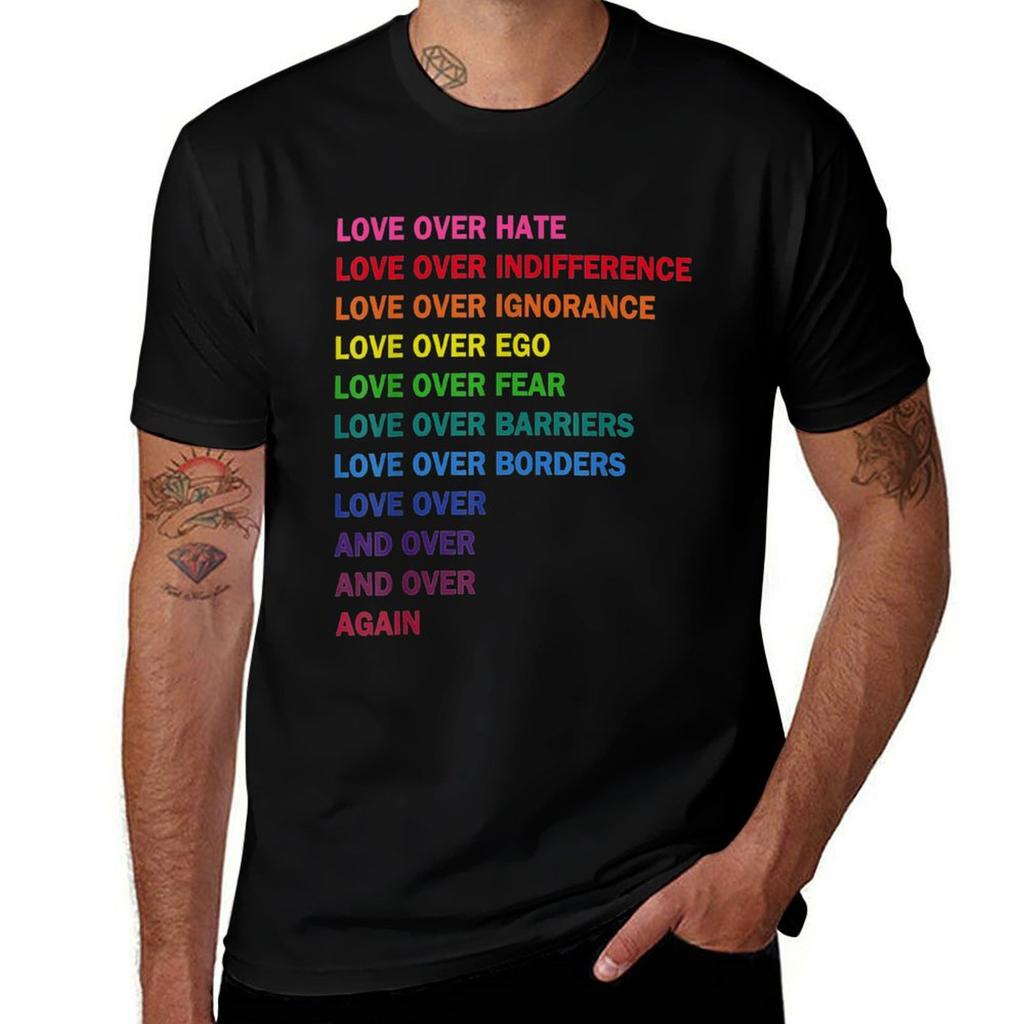 Love Over Hate Love Over Indifference Lgb Tshirt Sport Basic Moisture Wicking Tee Tshirt