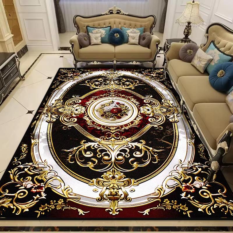 Ковры большого размера в европейском стиле, роскошные, для гостиной, с цветочным дизайном, пушистые, декор комнаты, ковер для спальни, легко чистить, коврик под диван и стол