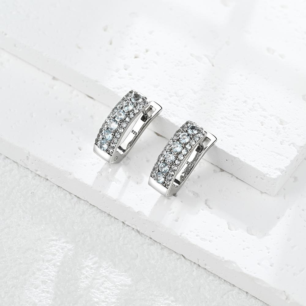 Очаровательные серебряные серьги и кольца для женщин и девочек, натуральный небесно-голубой топаз, камень в ноябре, изысканные украшения, подарок на день рождения