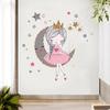 Girls Star Moon Wall Sticker Waterproof PVC Self-adhesive Modern Living Room Kids Bedroom Wall Art Decoration Decal