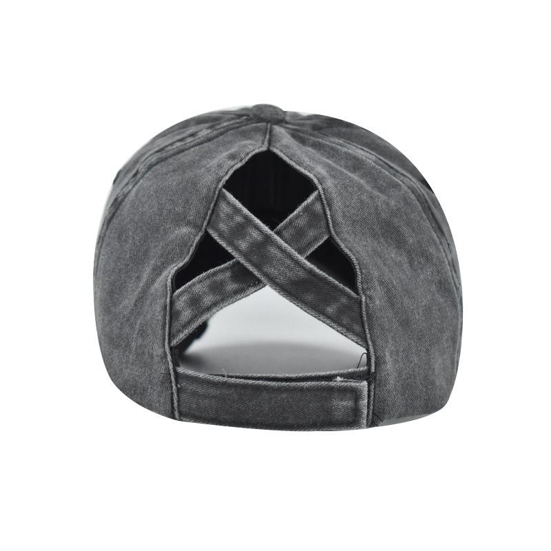 Стираная бейсболка Шляпа с перекрестным хвостом. Внешняя торговля. Европейский и американский стиль. Загнутые поля. Шляпа с перекрестным хвостом. Универсальная женская шляпа от солнца.