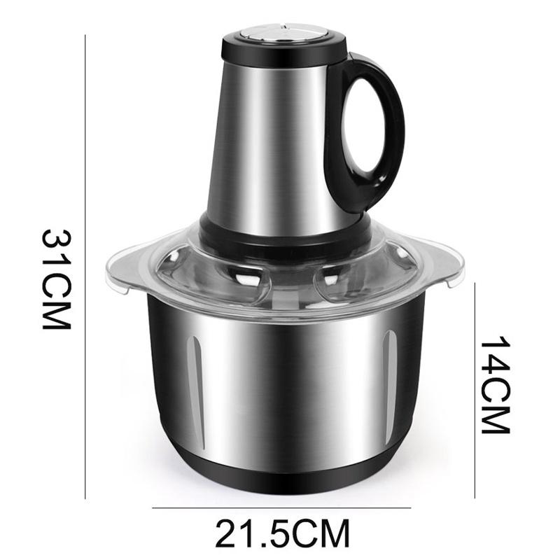 800W Electric Meat Grinder Food Mixer Blender 3 Speed Stainless Steel Electric Chopper Mincing Machine Food Processors 5L