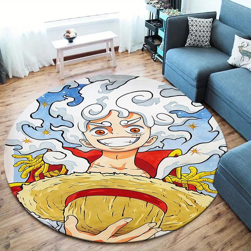 Luffy D Round Area Rug Carpet Rug For Living Room Bedroom Sofa Playroom Decor Nonslip Floor Mat