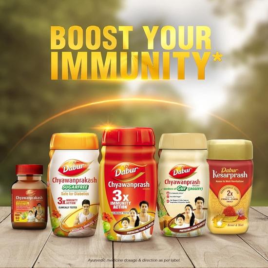 Dabur Чьяванпраш - 2 кг | Тройное действие для иммунитета | С 40+ аюрведическими травами | Помогает укрепить силу и выносливость | Укрепляет общее здоровье (Упаковка из 2 шт.)